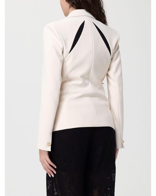 Elisabetta Franchi Natural Cut-Out Crêpe Single-Breasted Blazer
