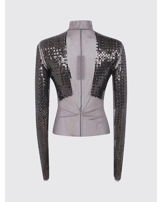 Rick Owens Gray Gary Stretch Fabric Jacket With Sequins