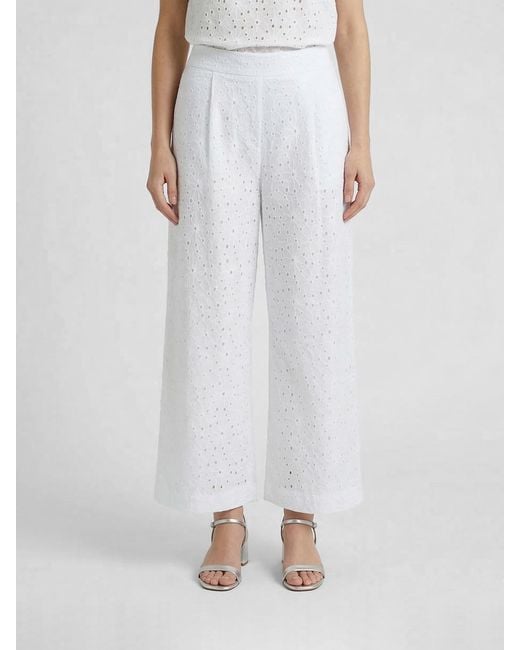 Twinset White Sangallo Palazzo Trousers