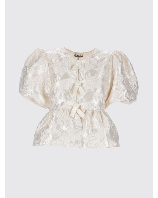 Ganni Natural Satin Top