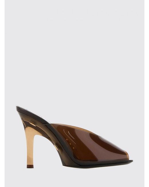 Saint Laurent Brown Sabrina Pointed-Toe Pvc Mules With A High Stiletto Heel