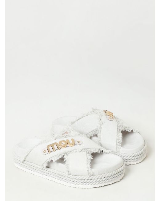 Mou White Heeled Sandals