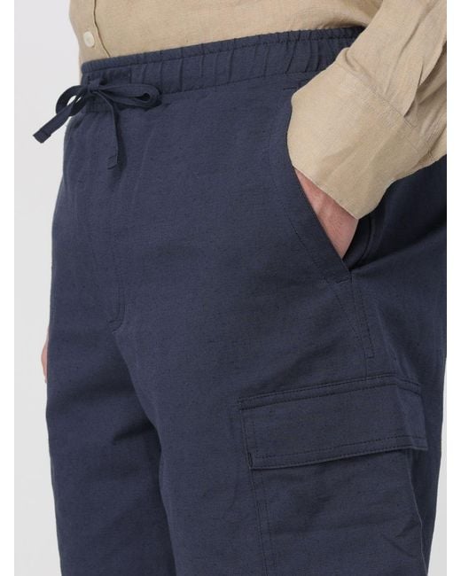 Colmar Blue Cotton And Linen Drawstring Shorts for men