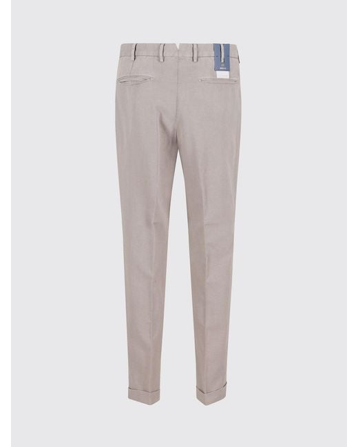 Santaniello Gray Cotton And Linen Tailored Trousers for men