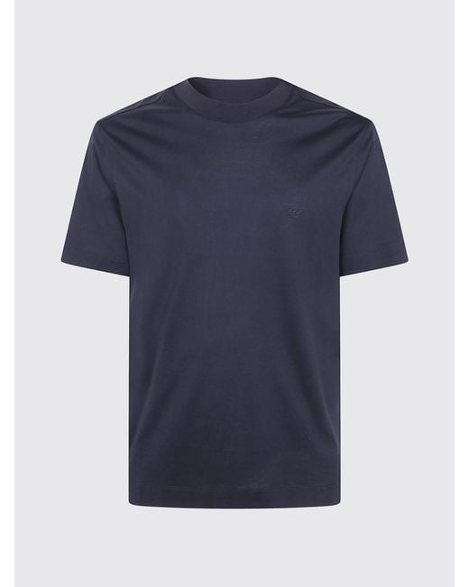 Emporio Armani Blue Basic Short-Sleeved Crewneck T-Shirt for men