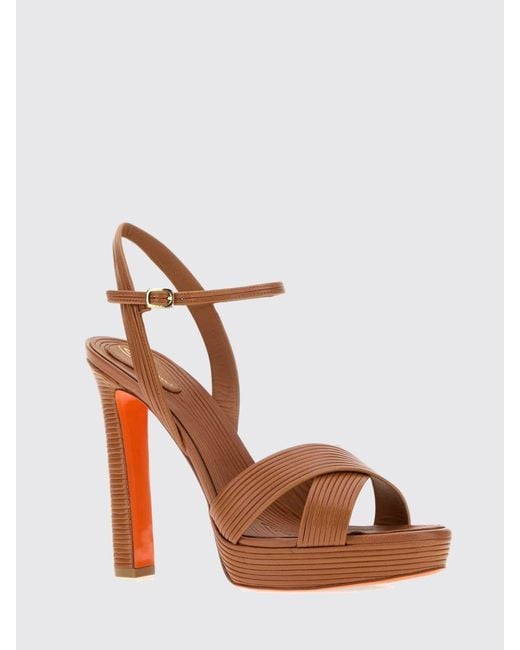 Santoni White Heeled Sandal