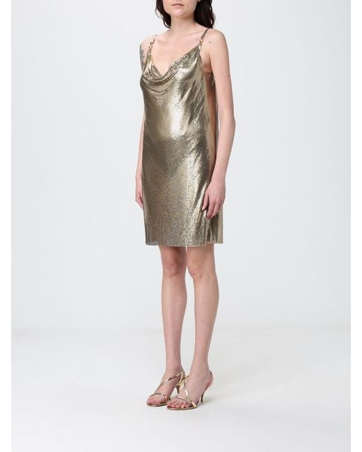 Versace Natural Metallic Mesh Mini Dress