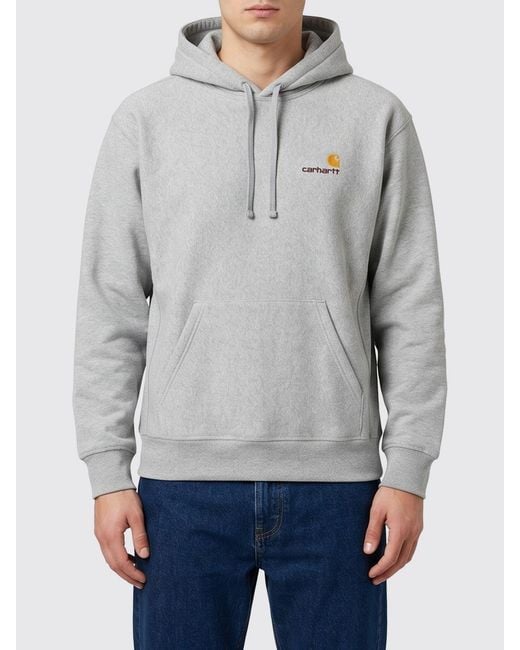 Carhartt Gray Cotton Blend Hoodie for men