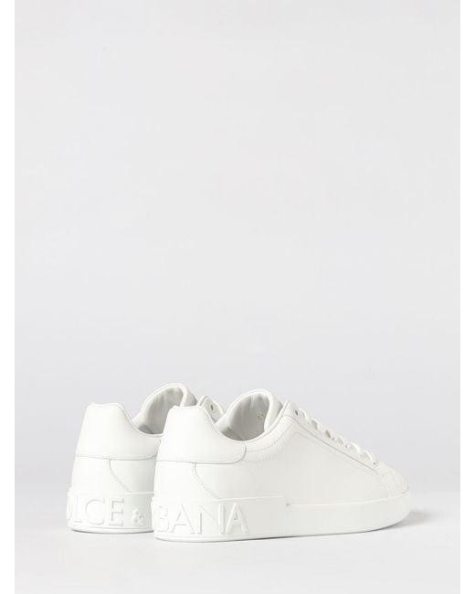 Dolce & Gabbana White Dolce &Amp Gabbana Portofino Leather Sneakers for men
