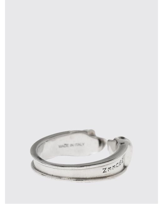McQueen Metallic Skull Steel Ring for men