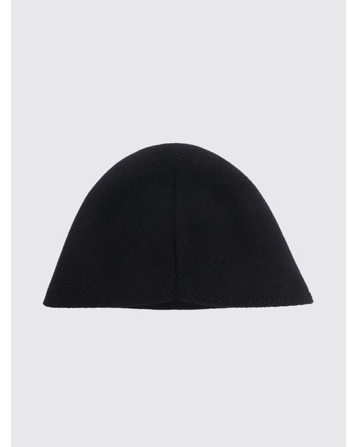 Uma Wang Black Minimalist Pure Cashmere Beanie Hat With A Refined Finish