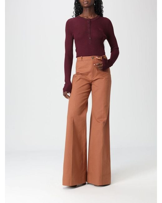 Chloé Brown ChloÉ Flared Cotton Trousers