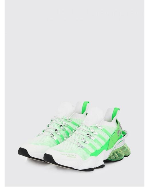 Philipp Plein Green Mesh And Rubber Sneakers for men