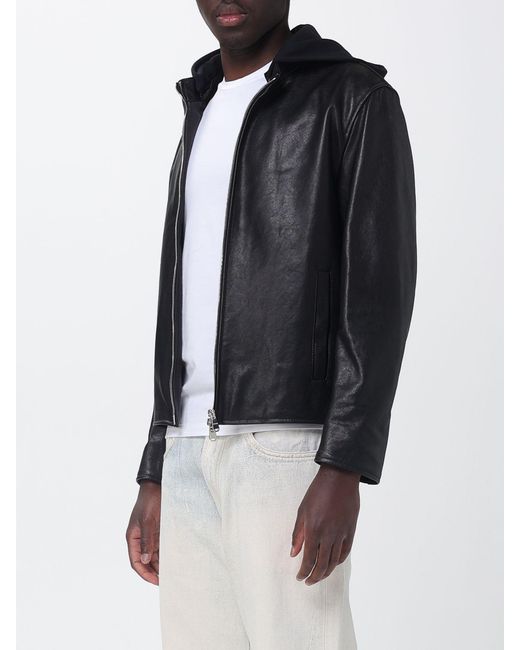Dondup Black Lambskin Leather Jacket for men