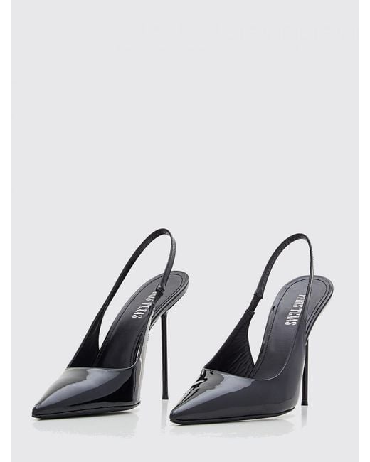 Paris Texas White Lidia Patent Leather Slingback Pumps With High Heel