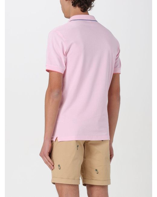 Sun 68 Pink Polo Shirt for men