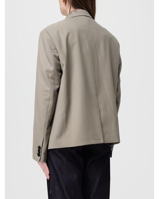 Low Classic Gray Structured Wool Blend Blazer