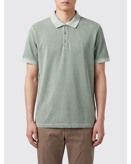 Fay Green Cotton Polo Shirt With Logo for men