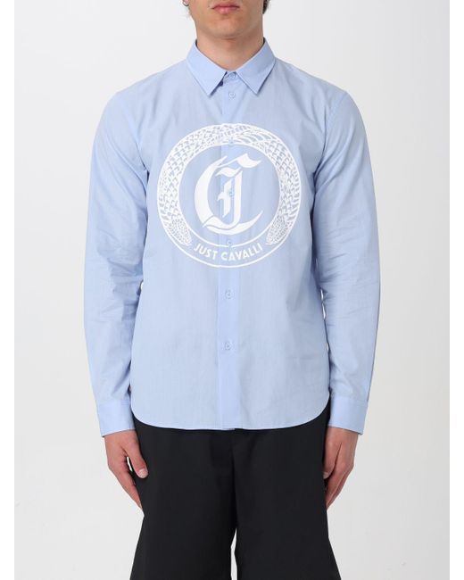 Just Cavalli Blue Shirt for men