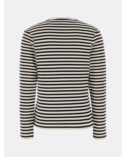 McQueen Blue Striped Cotton T-Shirts With Logo