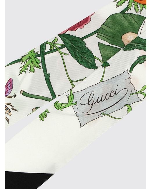 Gucci White Floral Print Silk Bandeau