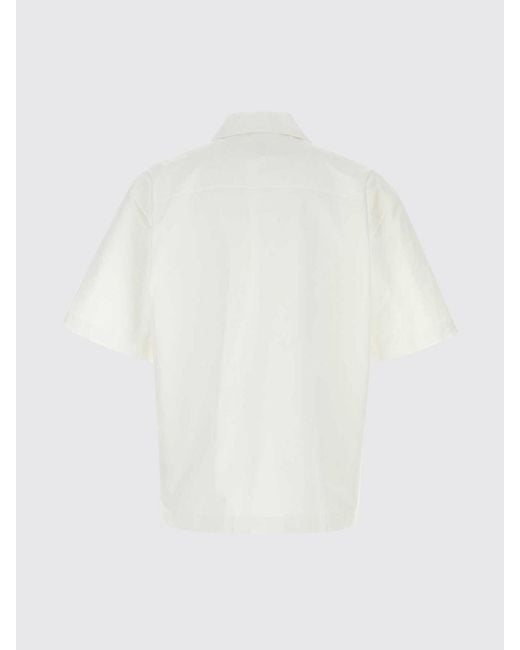 Bottega Veneta White Cotton Poplin Casual Shirt for men