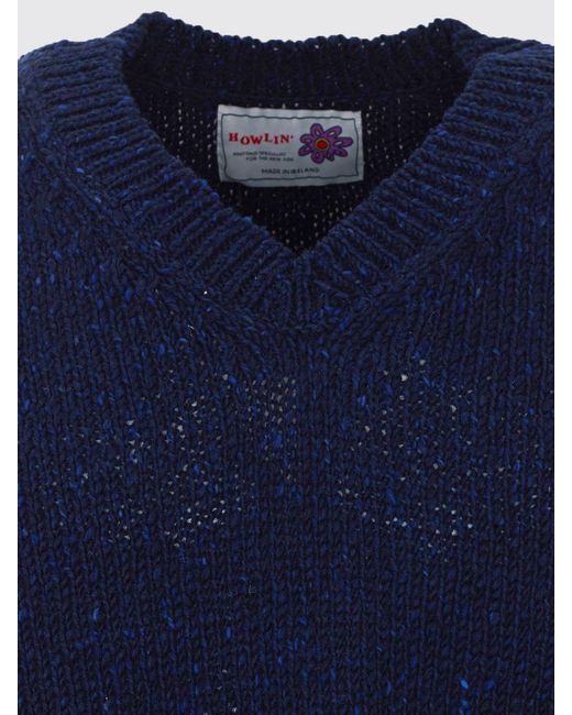 Howlin' By Morrison Blue V-Neck Sweater Vest for men