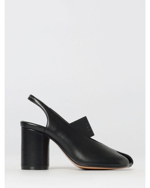 MM6 by Maison Margiela Black Anatomic Tabi Leather Sandals