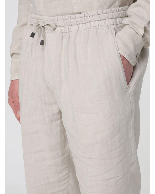 Boglioli Natural Linen Drawstring Trousers for men