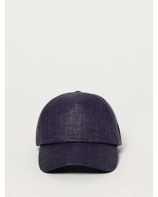 Kampos Blue Raffia And Cotton Hat for men