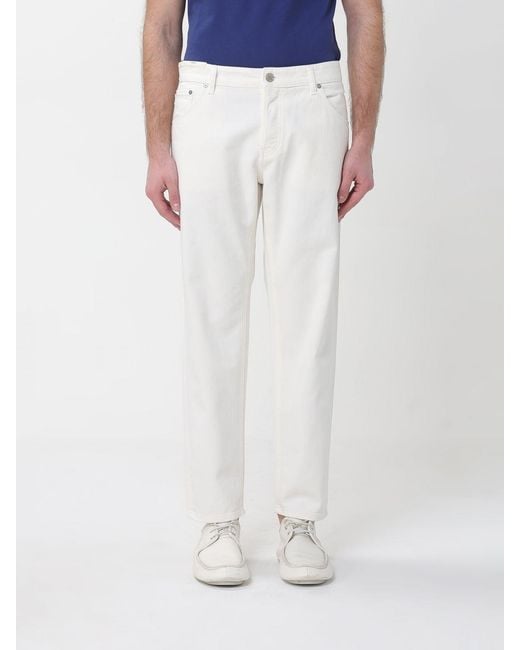 PT Torino White Denim Straight Jeans for men