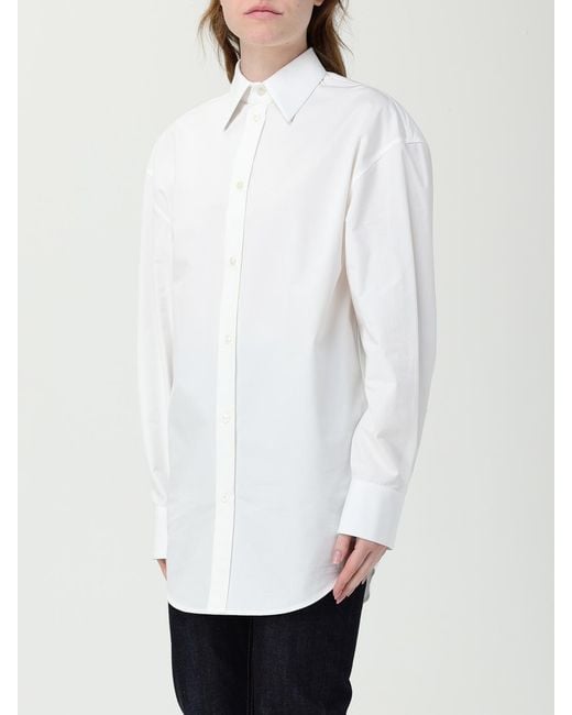Saint Laurent White Oversized Poplin Shirt