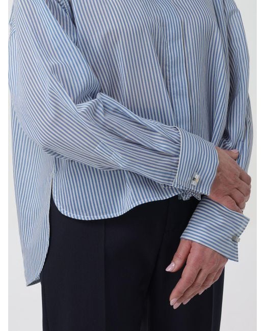 Camicia in cotone e seta di Max Mara in Blue