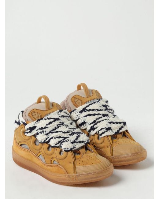 Lanvin Brown Round Toe Lace-up Sneakers