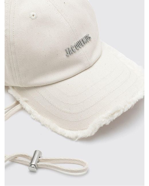 Jacquemus White Cotton Baseball Cap With Logo for men