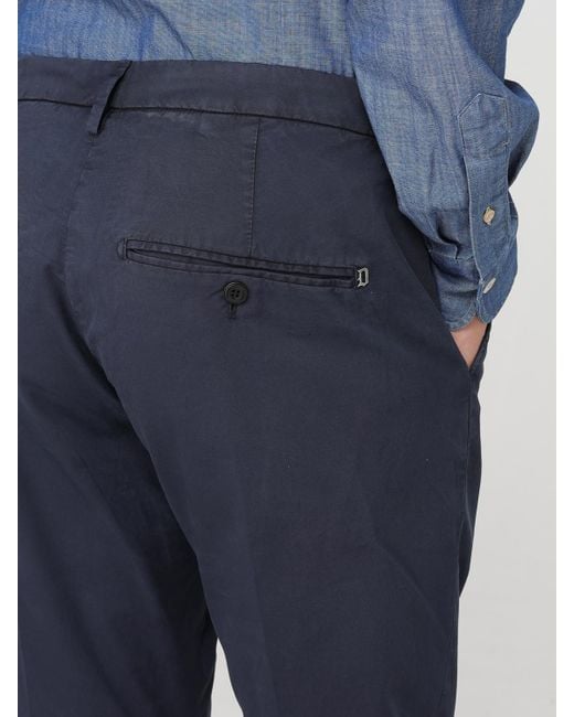 Dondup Blue Cotton Chino Trousers for men