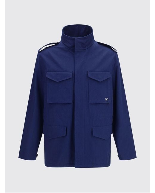 Valentino Blue Cotton Parka for men