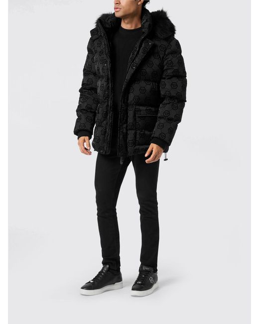 Philipp Plein Black Pp Padded Down Jacket for men