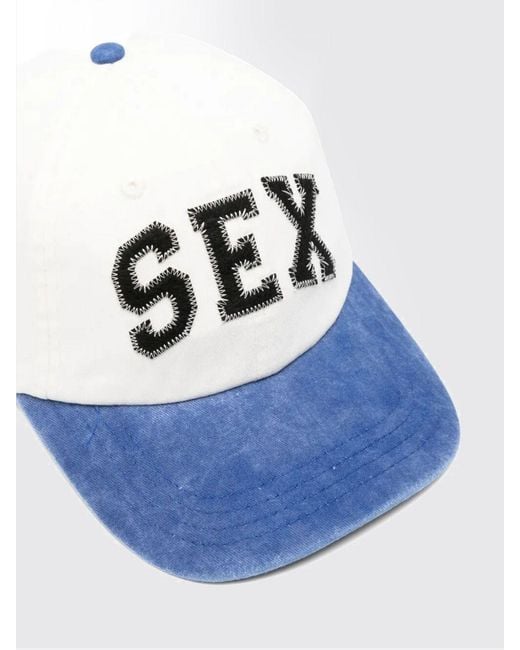 Carne Bollente Blue Cotton Baseball Cap for men