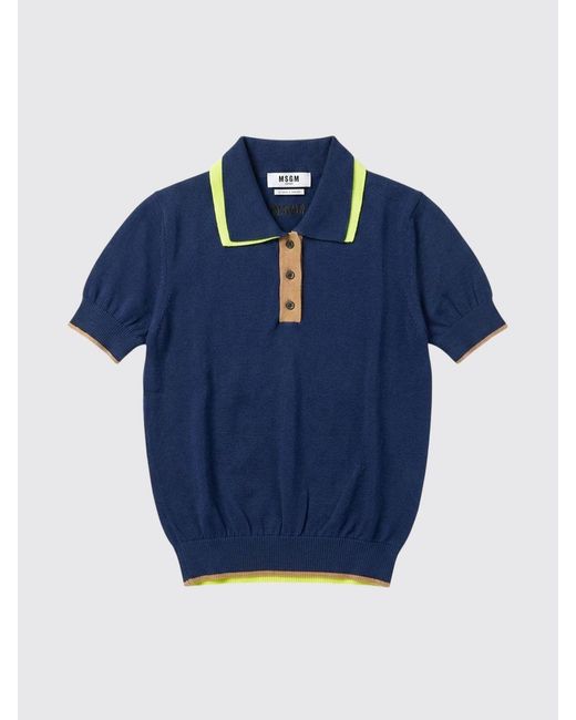 MSGM Blue Polo Shirt