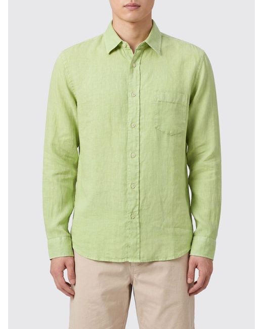 Camicia Casual Basic di 120% Lino in Green da Uomo