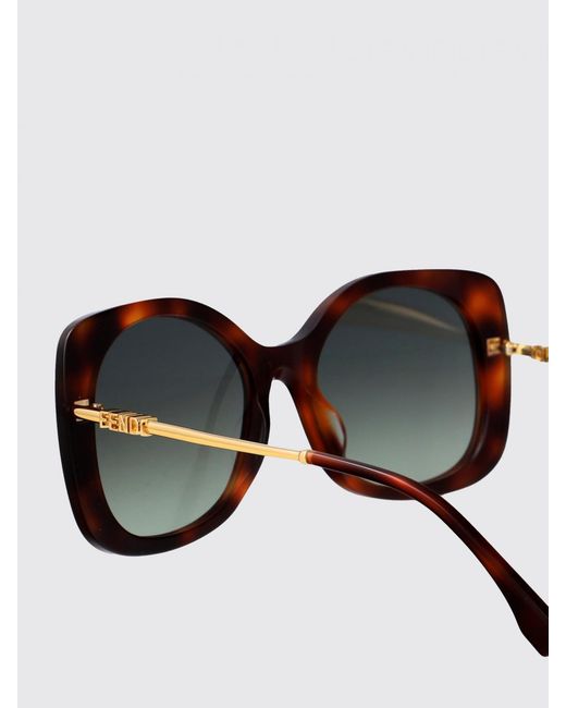 Fendi Brown Graphy Metal And Acetate Sunglasses