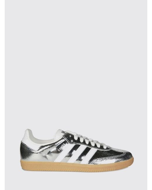 Adidas Originals White Samba Og Crackled Laminated Leather Sneakers