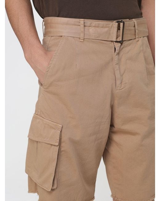 Laneus Natural Cotton Cargo Shorts for men