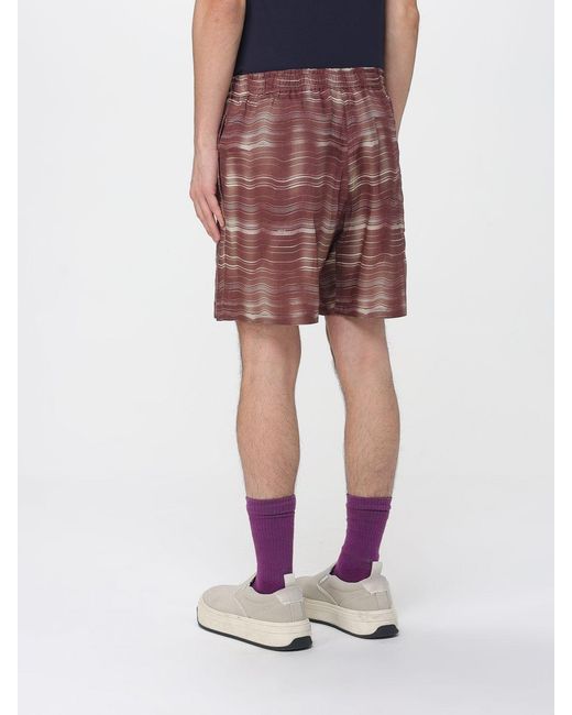 Marni Red Ramie Jogging Shorts for men
