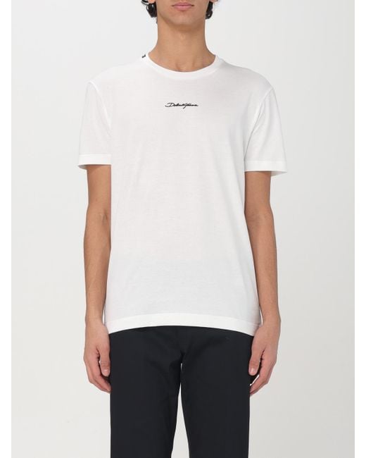 Dolce & Gabbana Logo Embroidery T-Shirt in White für Herren