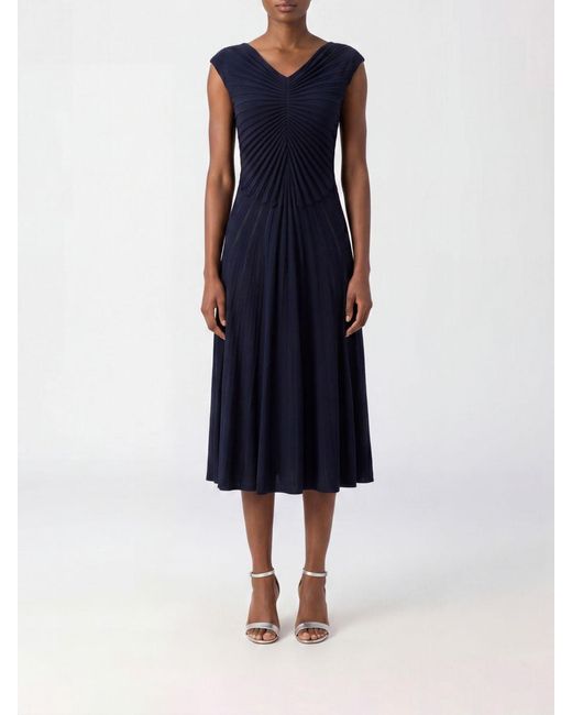 Alaïa Blue Sleeveless A-Line Midi Dress