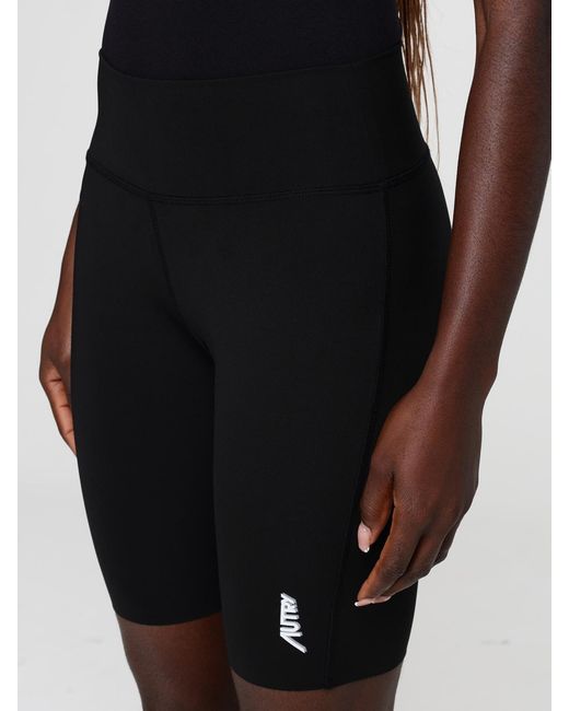 Autry Black Stretch Technical Fabric Cycling Shorts