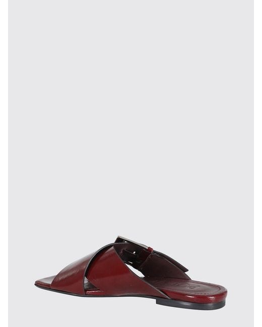 Poeve Red Leather Emma Mules