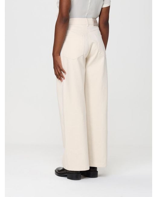 Max Mara Natural Wide Leg Stretch Cotton Pants